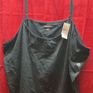SOLD - Lane Bryant 26 28 Plus Tank Top Spaghetti Strap Black Shirt Camisole NWT